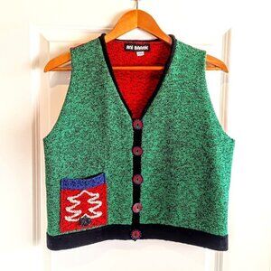 Vintage Ani Barrie 100% Cotton Knit Christmas Tree Vest